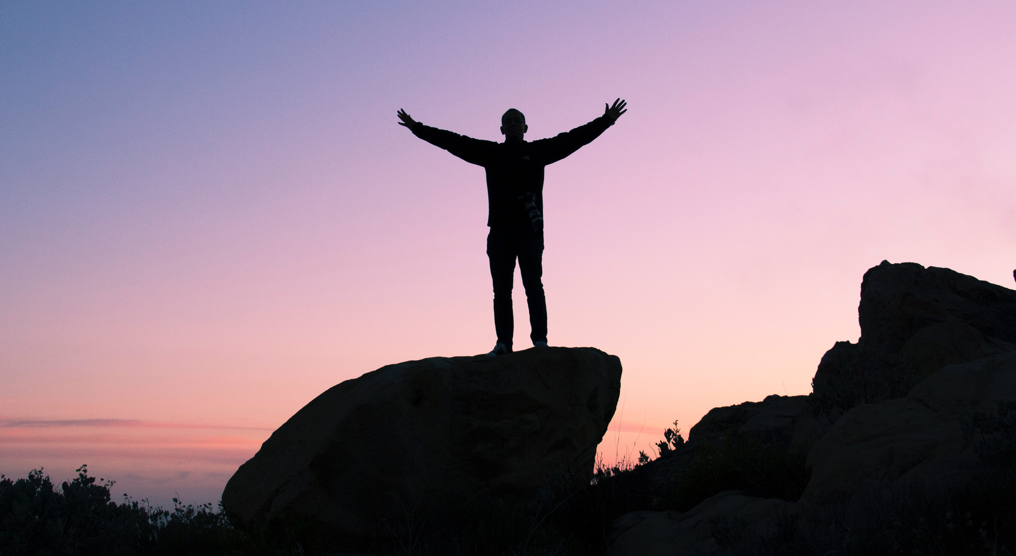 man on mountain