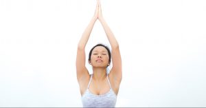 woman doing yoga