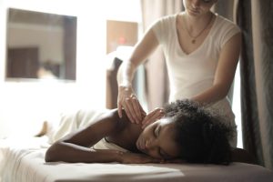 woman receiving massage