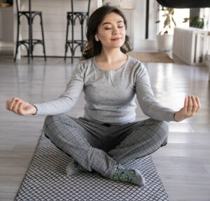 woman meditating